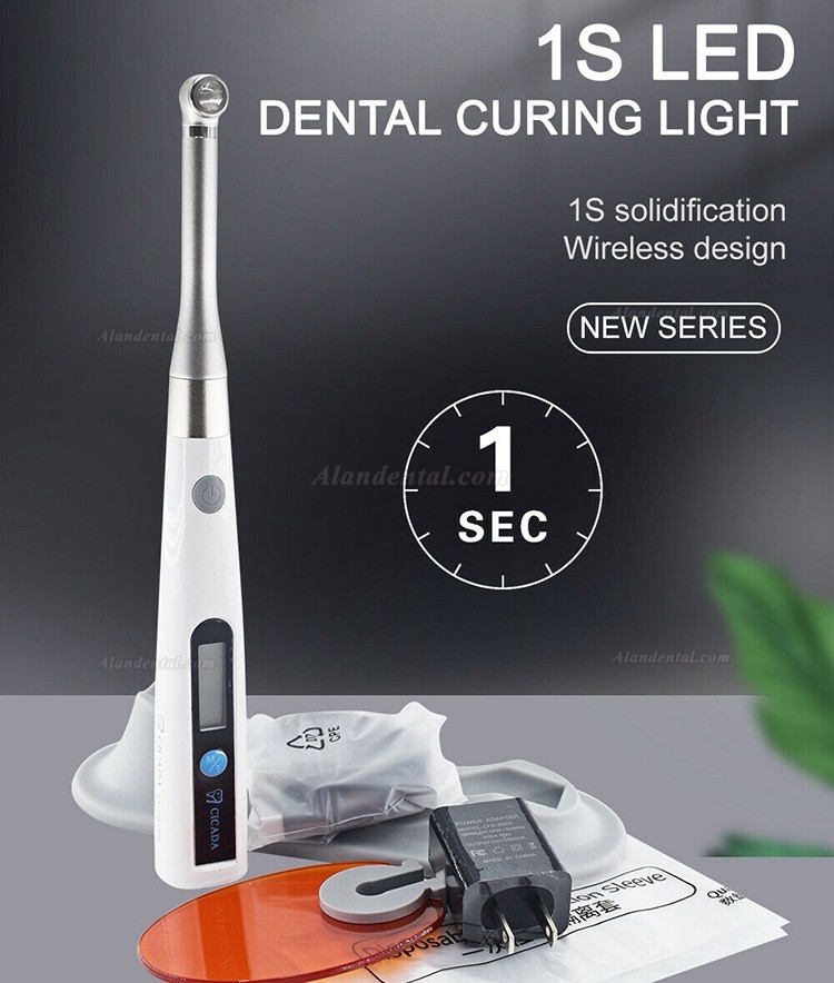 Dental Wireless Cordless Led Curing Light 1 Sec Metal Head Cure Lamp 1400mw/cm2 